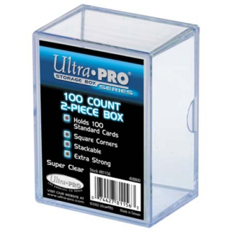 Ultra PRO Heavy Duty 2Piece 100Count Clear Card Storage Box