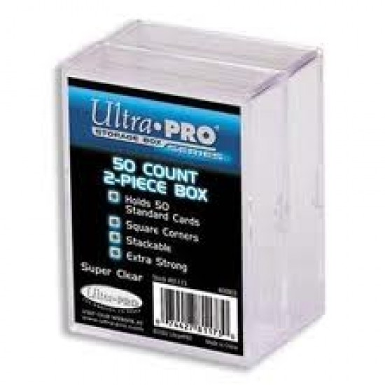 Ultra PRO Heavy Duty 2Piece 50Count Clear Card Storage Box, 2/Pack