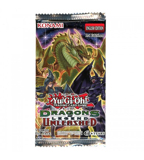 Yu-Gi-Oh Dragons of Legend Unleashed 1st Edition Factory Sealed Booster Pack