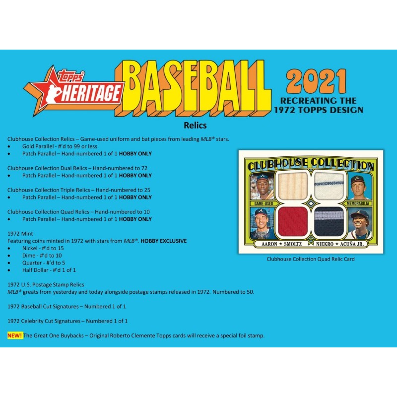 2021 Topps Heritage Baseball Hobby Box