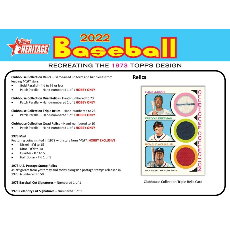 2022 Topps Heritage Baseball Hobby Box
