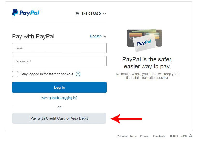 Pay with PayPal or Credit Card, No PayPal Account Necessary